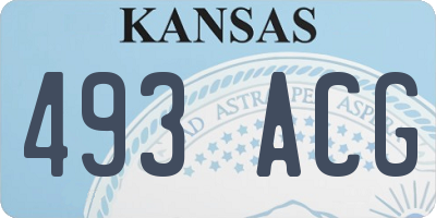 KS license plate 493ACG