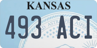 KS license plate 493ACI