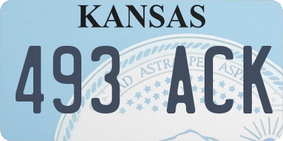 KS license plate 493ACK