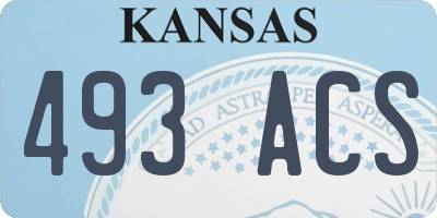 KS license plate 493ACS