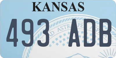 KS license plate 493ADB