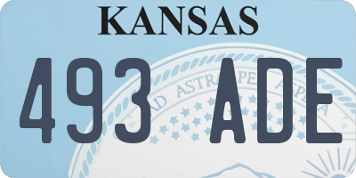KS license plate 493ADE