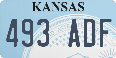 KS license plate 493ADF