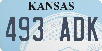 KS license plate 493ADK