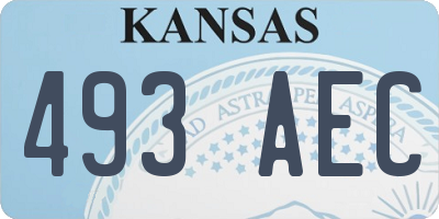 KS license plate 493AEC
