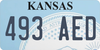 KS license plate 493AED