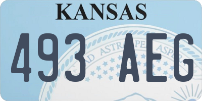 KS license plate 493AEG