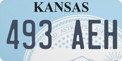 KS license plate 493AEH