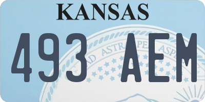 KS license plate 493AEM