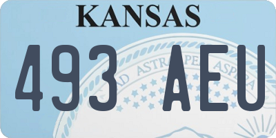 KS license plate 493AEU