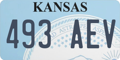 KS license plate 493AEV