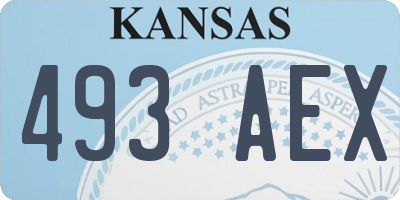 KS license plate 493AEX