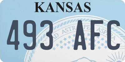 KS license plate 493AFC