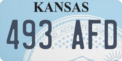 KS license plate 493AFD