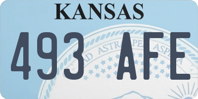 KS license plate 493AFE