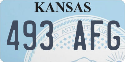 KS license plate 493AFG