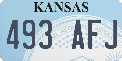 KS license plate 493AFJ