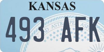 KS license plate 493AFK