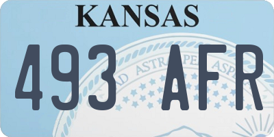 KS license plate 493AFR