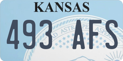 KS license plate 493AFS