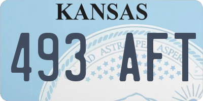 KS license plate 493AFT