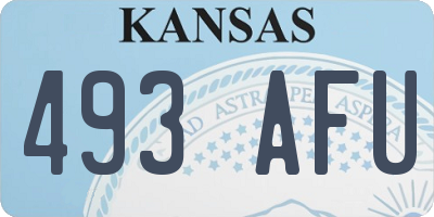 KS license plate 493AFU