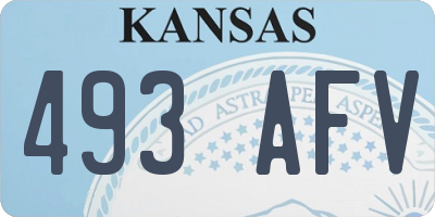 KS license plate 493AFV