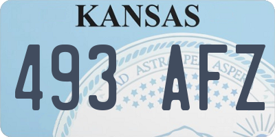 KS license plate 493AFZ