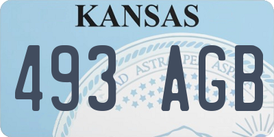 KS license plate 493AGB