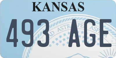 KS license plate 493AGE