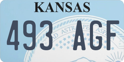 KS license plate 493AGF