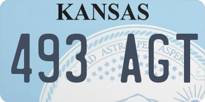 KS license plate 493AGT