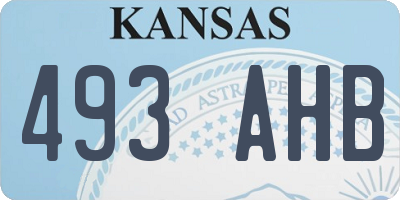 KS license plate 493AHB