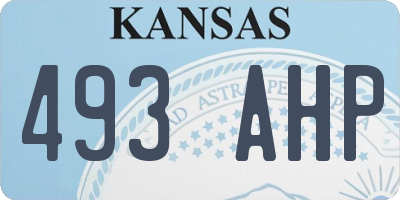 KS license plate 493AHP