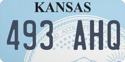 KS license plate 493AHQ
