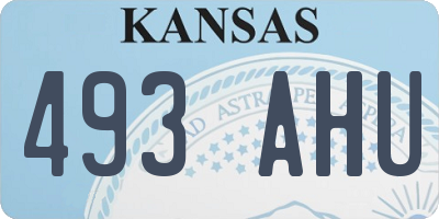 KS license plate 493AHU