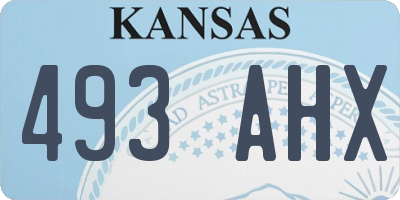 KS license plate 493AHX