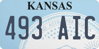 KS license plate 493AIC