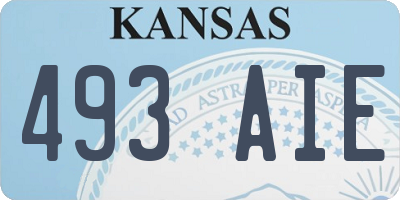 KS license plate 493AIE