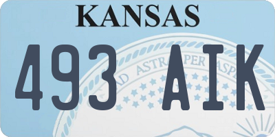 KS license plate 493AIK