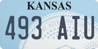 KS license plate 493AIU