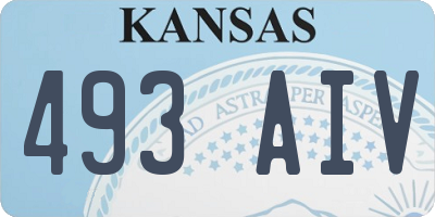 KS license plate 493AIV