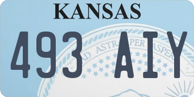KS license plate 493AIY
