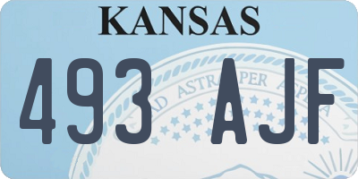 KS license plate 493AJF