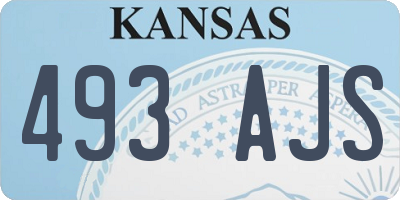 KS license plate 493AJS