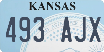 KS license plate 493AJX