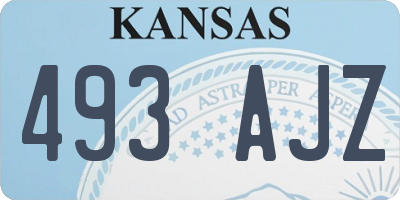 KS license plate 493AJZ