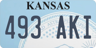 KS license plate 493AKI