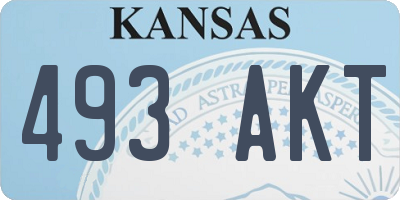 KS license plate 493AKT