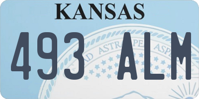 KS license plate 493ALM